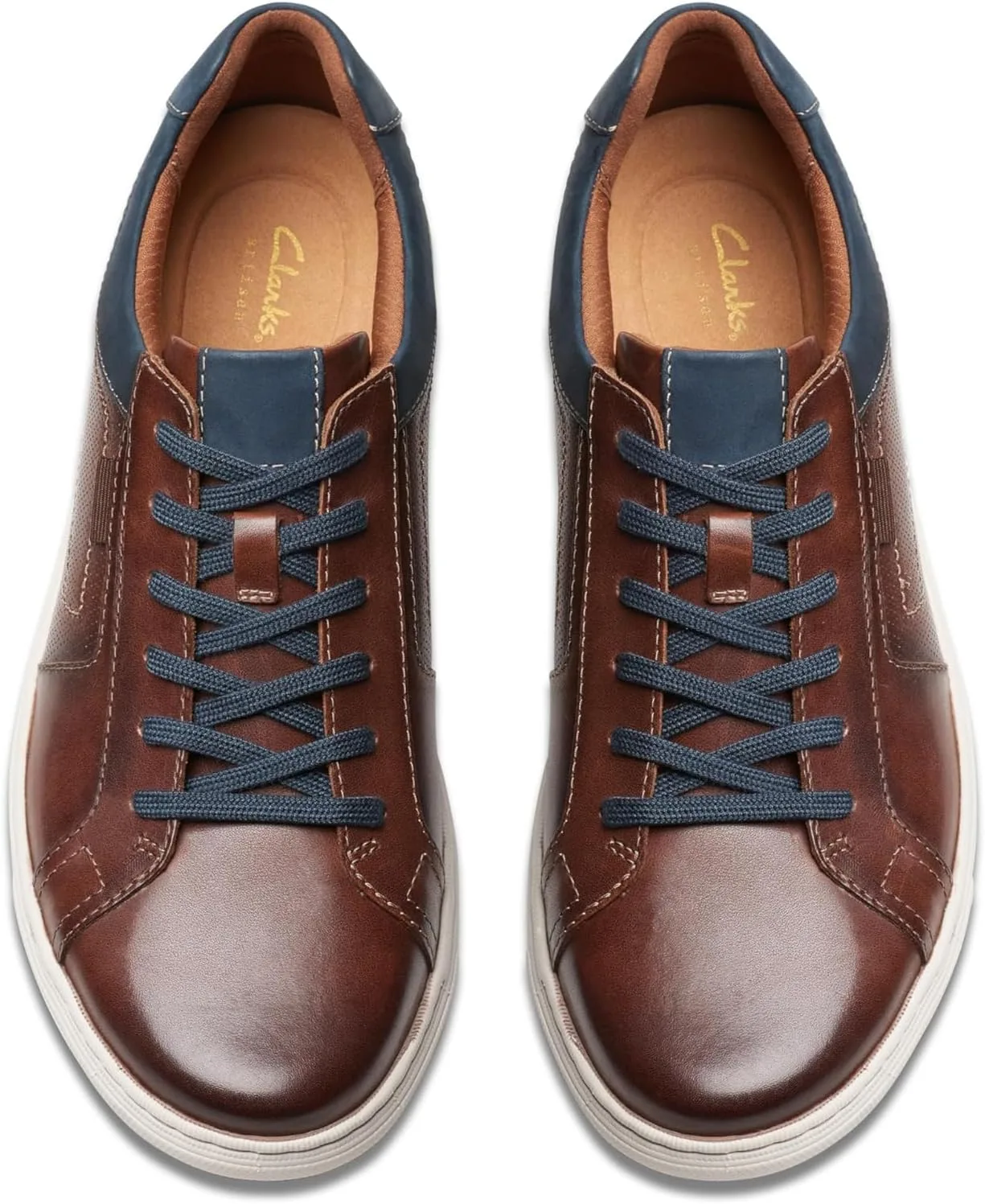 Мужские кроссовки Clarks Mapstone Lace Suede Blue, красный — фото 2