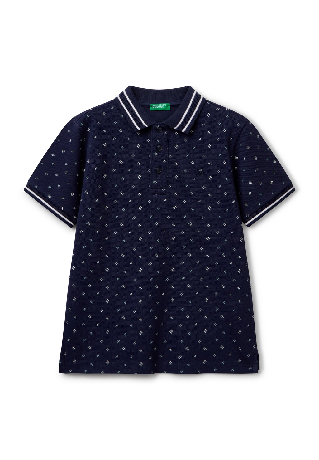 

Поло MICRO PATTERNED United Colors of Benetton, синий