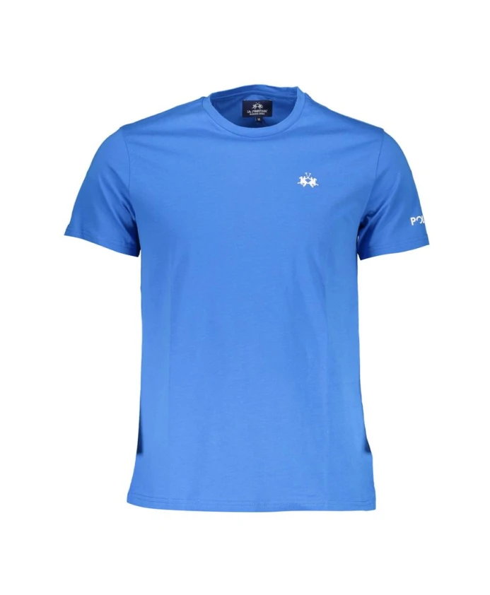 

Синяя хлопковая мужская футболка с вышивкой La Martina, синий