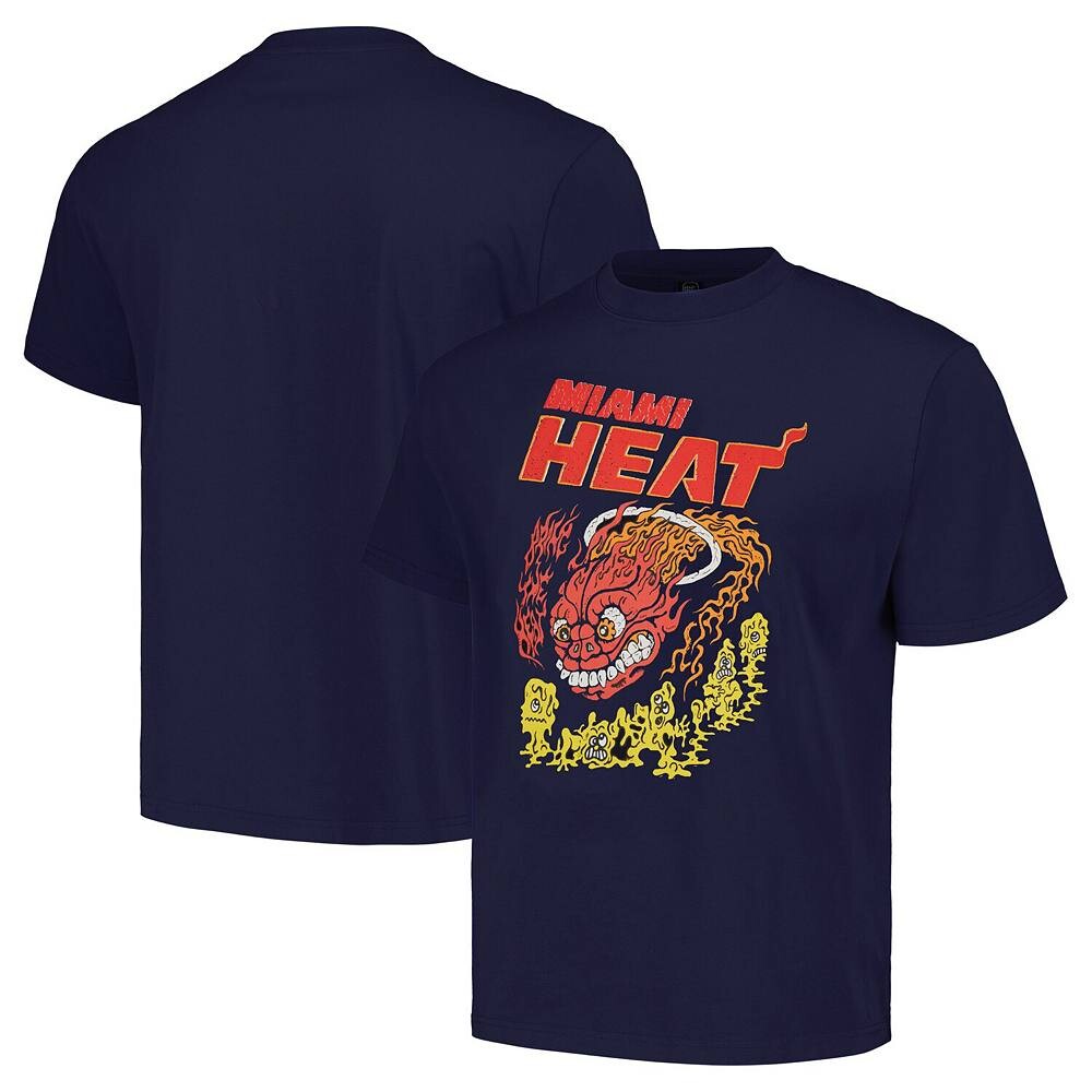 

Темно-синяя футболка унисекс NBA x Brain Dead Miami Heat с надписью Artist Series Identify Artist Series, цвет Hea Navy