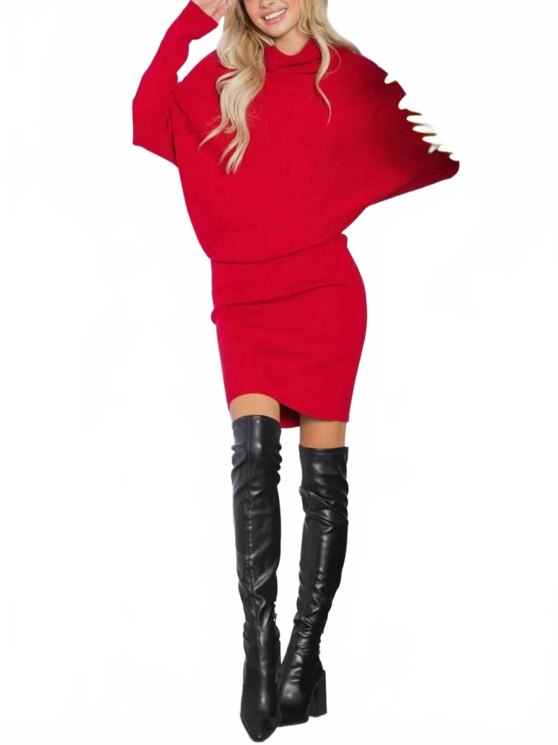 

Sutton платье-свитер с длинными рукавами миди в красном цвете Winsome