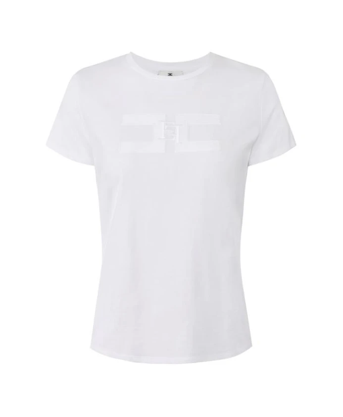 

Футболка из хлопкового трикотажа Elisabetta Franchi, белый