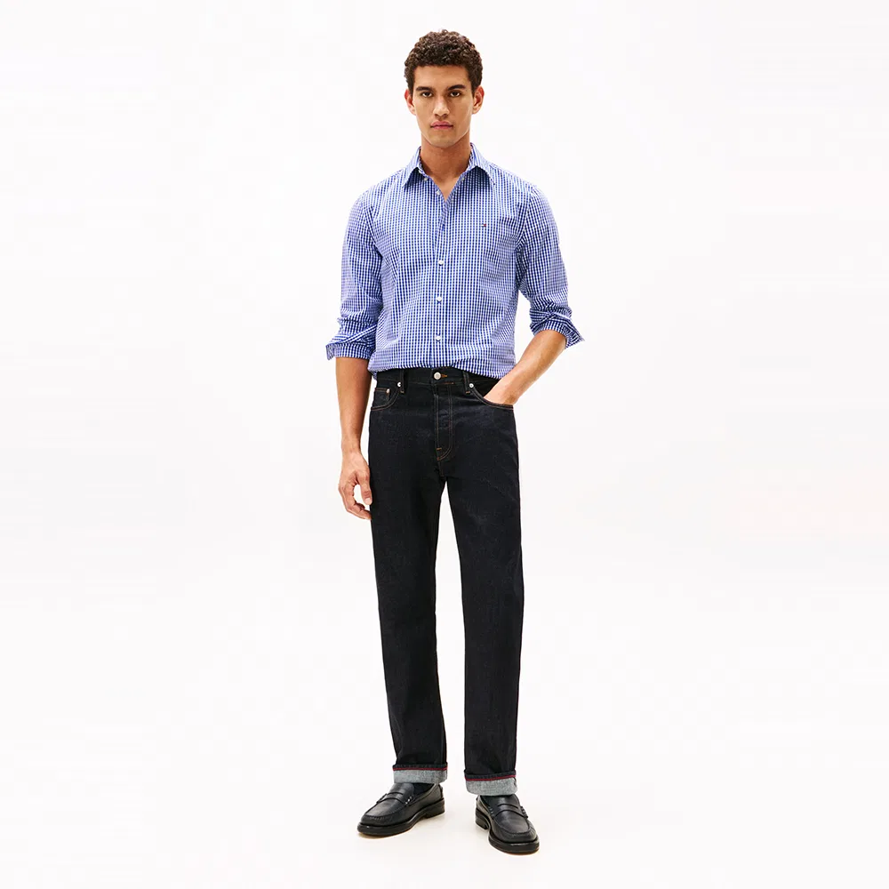 Мужская рубашка Regular Fit в крупную клетку синяя от Tommy Hilfiger — фото 2