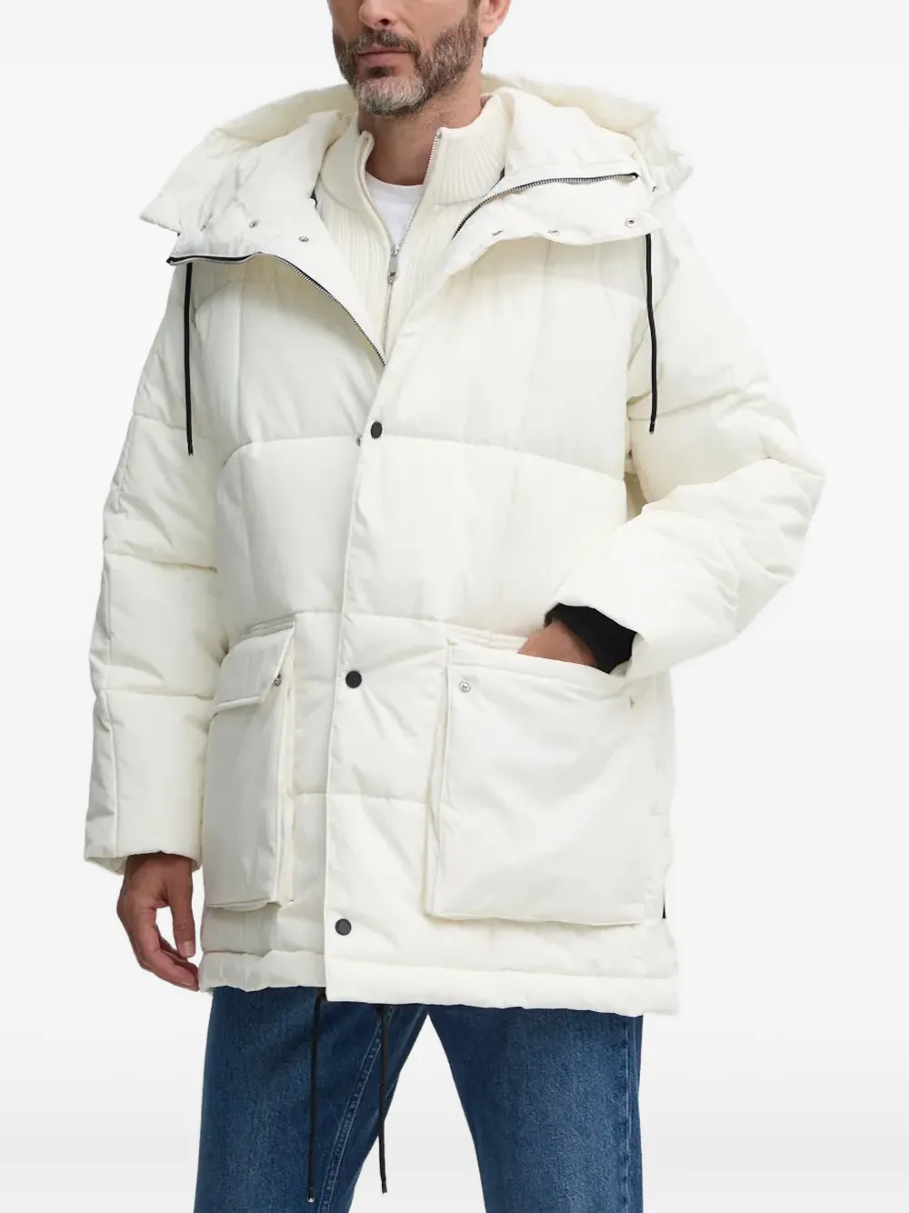 

Куртка с капюшоном и карманами Armani Exchange, белый