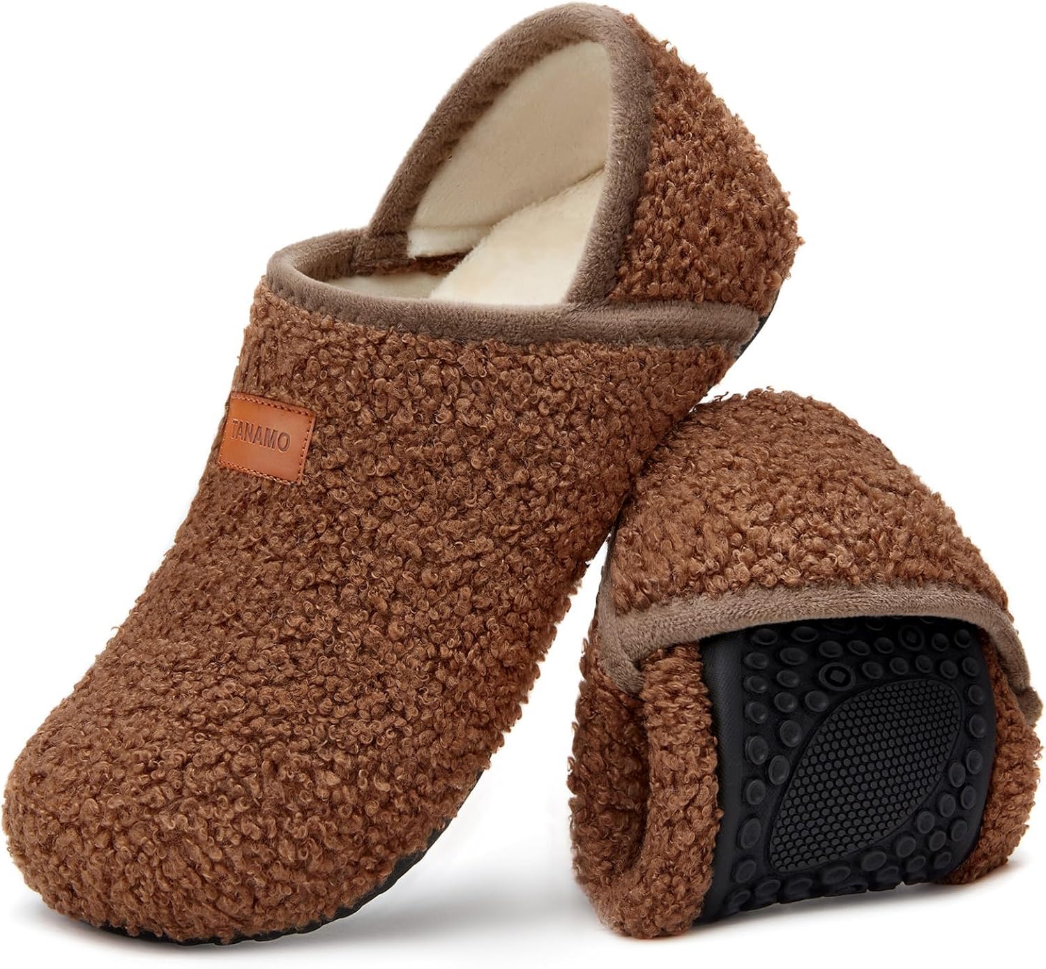 

Домашние тапочки Tanamo для женщин и мужчин, для ношения, носки-топанки, удобные тапочки для дома, спальни, путешествий и йоги, темно-коричневый