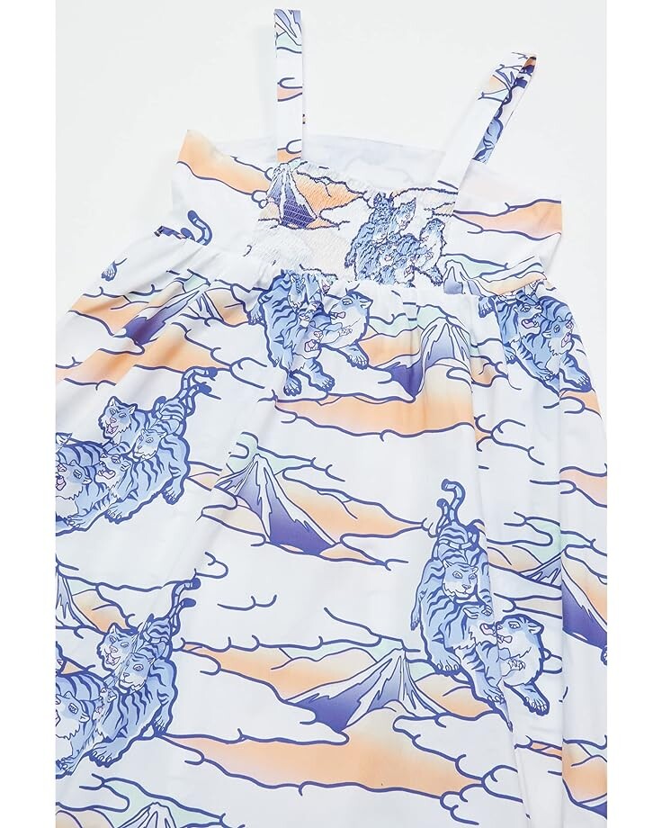 

Платье Kenzo Strappy Dress All Over Printed Dress, белый