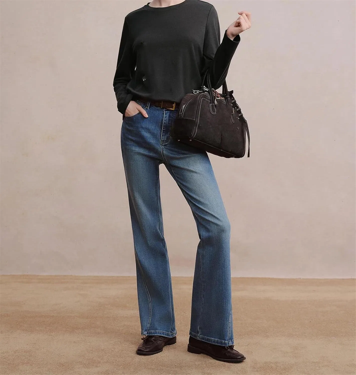 Джинсы с микроклешем, Relaxed Fit, Blue — фото 3