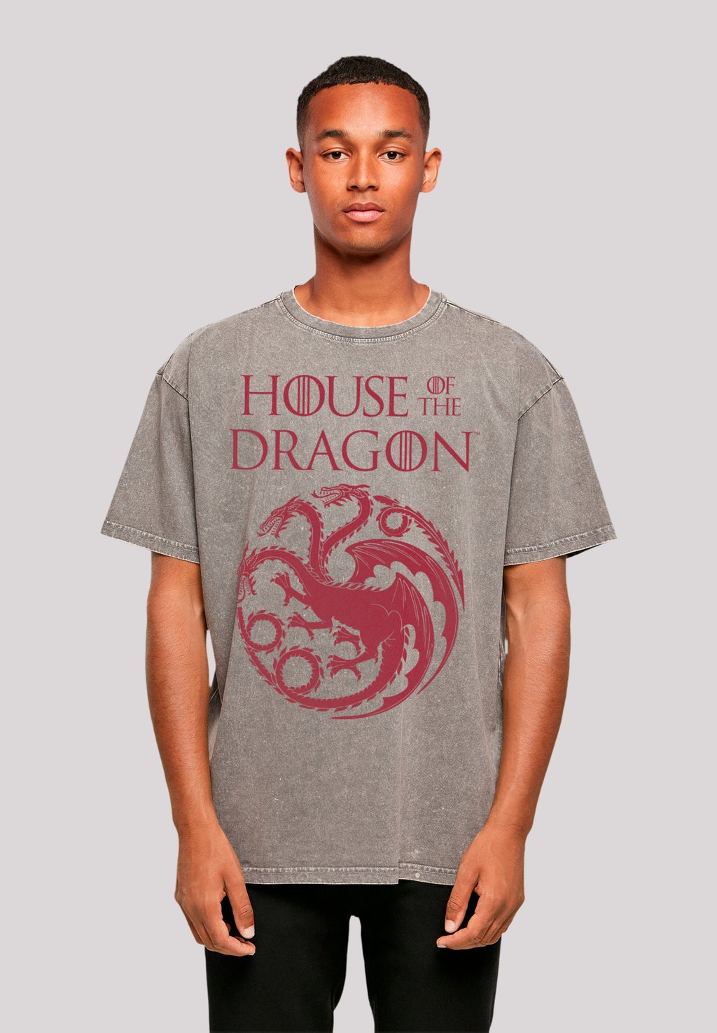

Футболка с принтом HOUSE OF THE DRAGON TARGARYEN CREST LOGO F4NT4STIC, серый