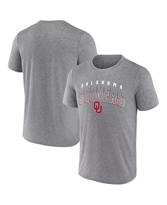 

Мужская футболка Heather Gray Oklahoma Sooners Outline Split Fanatics
