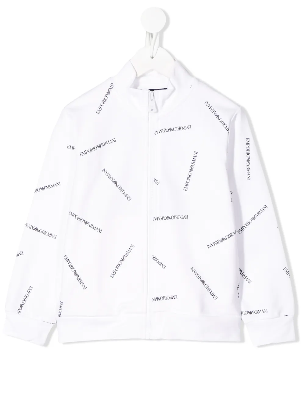 

Свитер на молнии с логотипом Emporio Armani Kids, белый