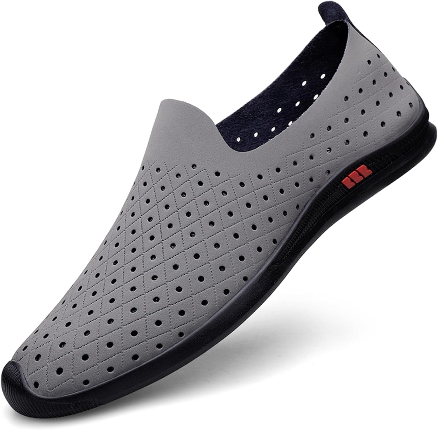 

Мужские летние дышащие лоферы мокасины для ходьбы и вождения, удобная обувь без шнурков, мягкая деловая повседневная обувь Abborora, серый