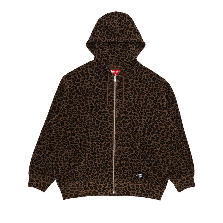 

Толстовка Supreme Hooded Zip Up Thermal, Leopard
