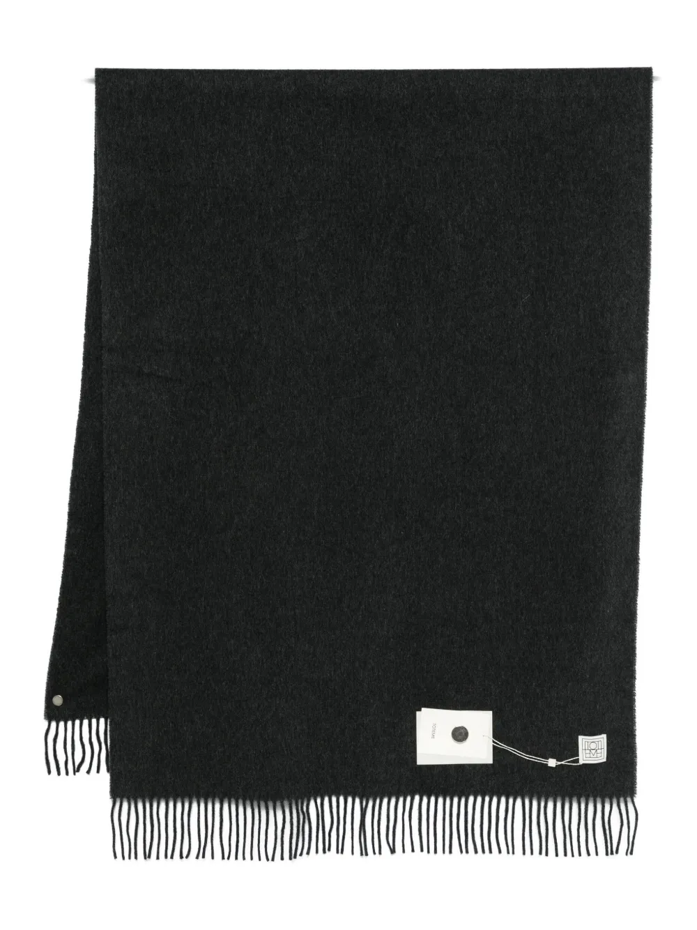 

Кашемировый шарф с бахромой Toteme, черный