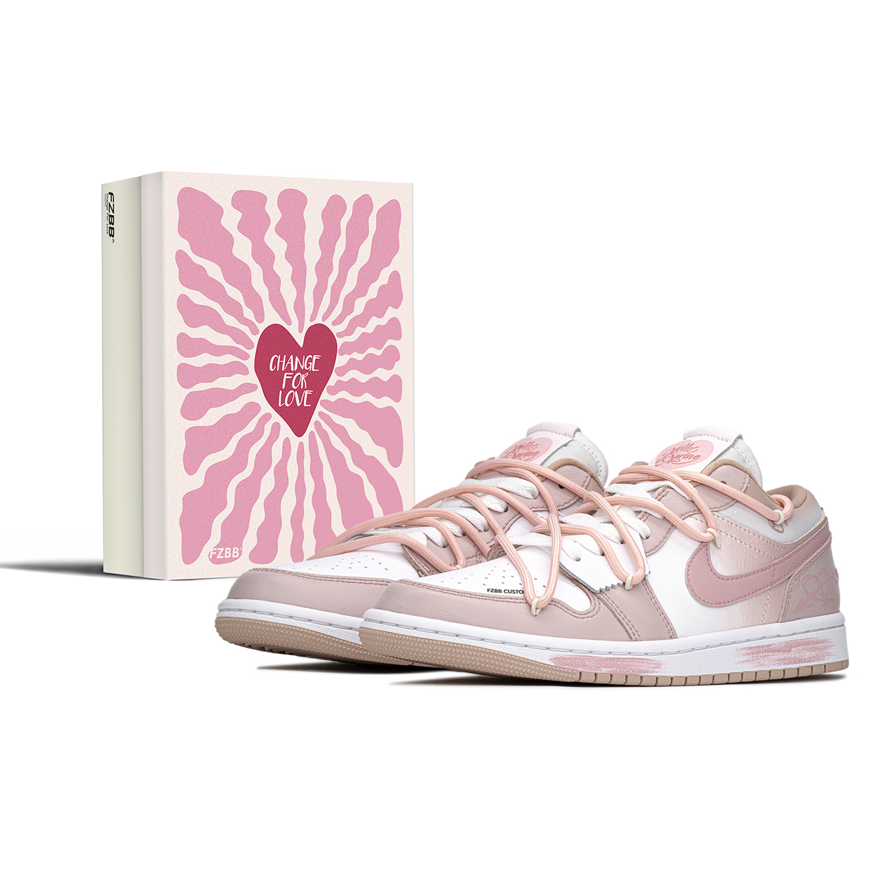 

Кроссовки Air Jordan 1 Vintage Basketball Shoes Unisex Low-top White/pink, белый