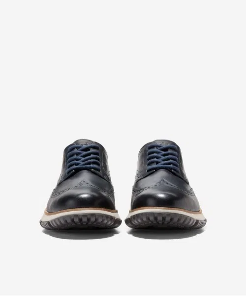 Мужские зимние оксфорды COLE HAAN 4.ZERØGRAND Wingtip тёмно-синие — фото 3