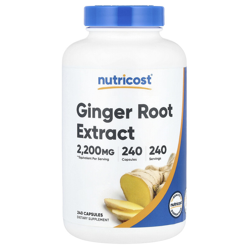 

Nutricost, Экстракт корня имбиря, 2200 мг, 240 капсул