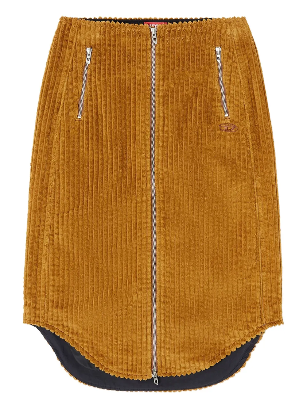 

Вельветовая юбка миди O-LLIPOP на молнии Diesel, коричневый