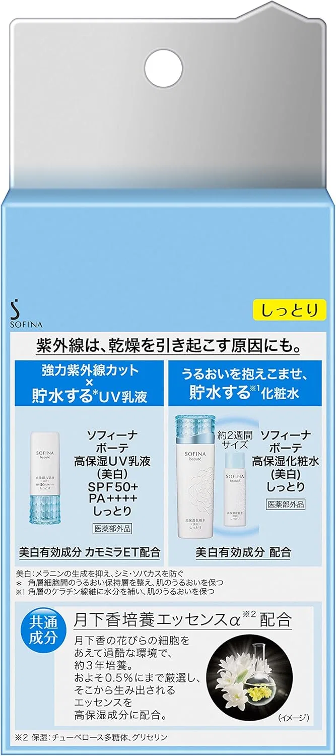 Солнцезащитный лосьон для лица Sofina Beaute High Moisturizing UV Milk Lotion Whitening SPF 50+ PA++++ 30 мл — фото 2