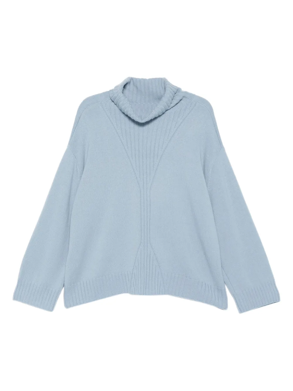 

Свитер в рубчик с высоким воротником Eric Bompard, синий