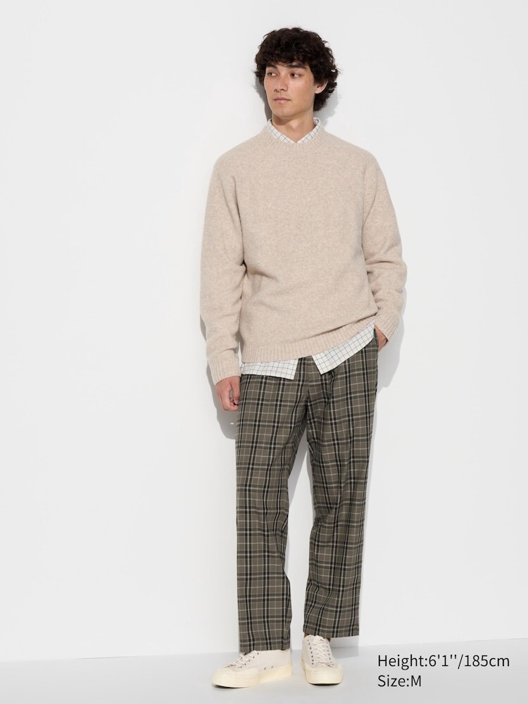 

Легкие фланелевые брюки в клетку Uniqlo, цвет 32 бежевый
