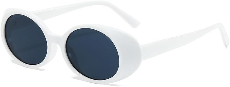 

Модные овальные солнцезащитные очки для женщин в винтажном стиле, роскошные, в маленькой оправе, для вождения и путешествий, трендовые солнцезащитные очки с защитой от УФ-излучения UV400 TKKTLLT, White Gray