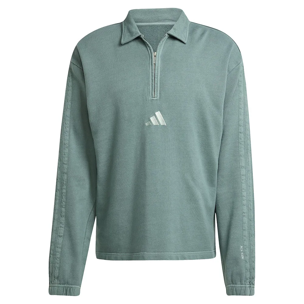

Толстовка adidas All SZN French Terry Washed half zip, зеленый