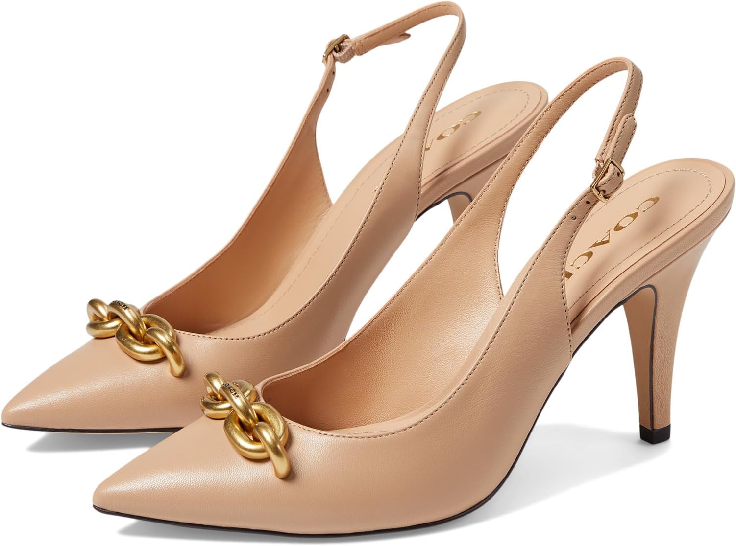 

Туфли Sadie Leather Slingback Pump COACH, цвет Beechwood