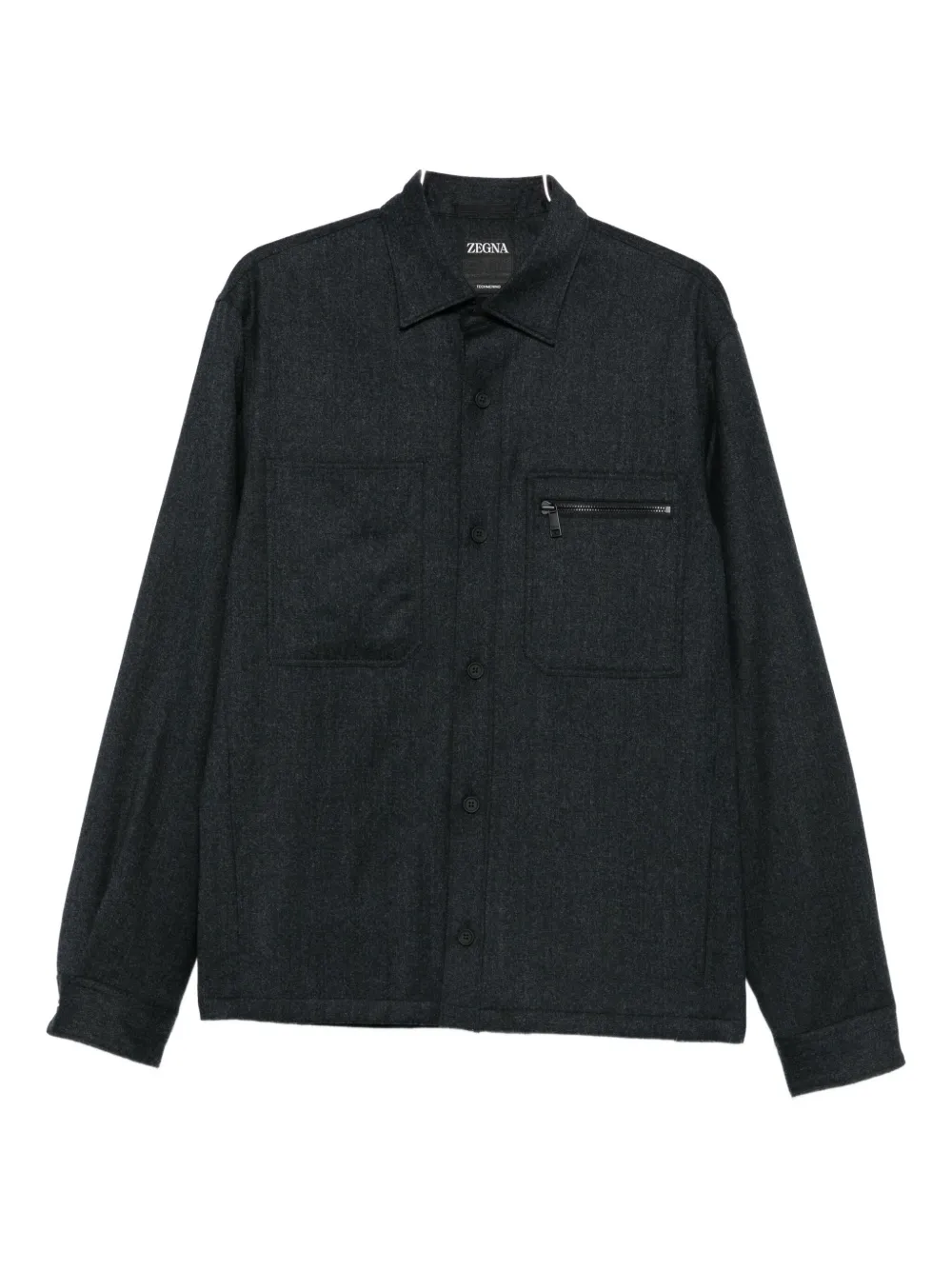 

Рубашка с застегивающимся карманом Zegna, серый