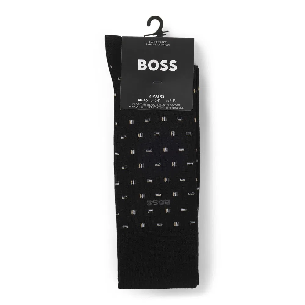 Мужские мерсеризованные хлопковые носки Boss, 2 пары — фото 3