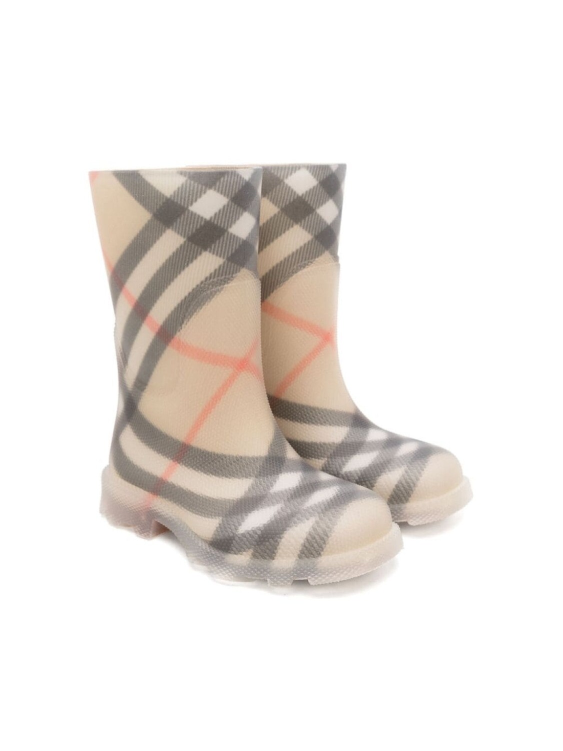 

Burberry Kids проверьте мартовские сапоги, нейтральный цвет