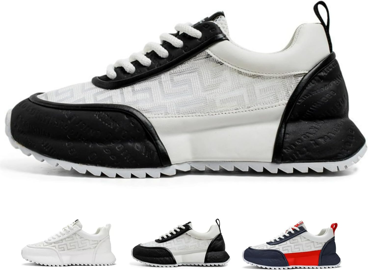 

Мужские массивные модные кроссовки, комфортные, дышащие, противоскользящие, стильные повседневные обувь для прогулок Macefil, белый/черный