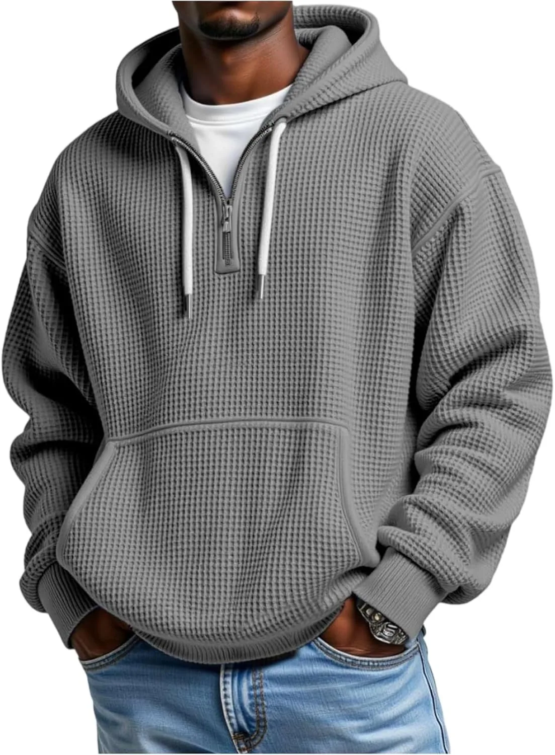 Толстовка Waffle Quarter Zip Heavyweight с карманом — фото 4