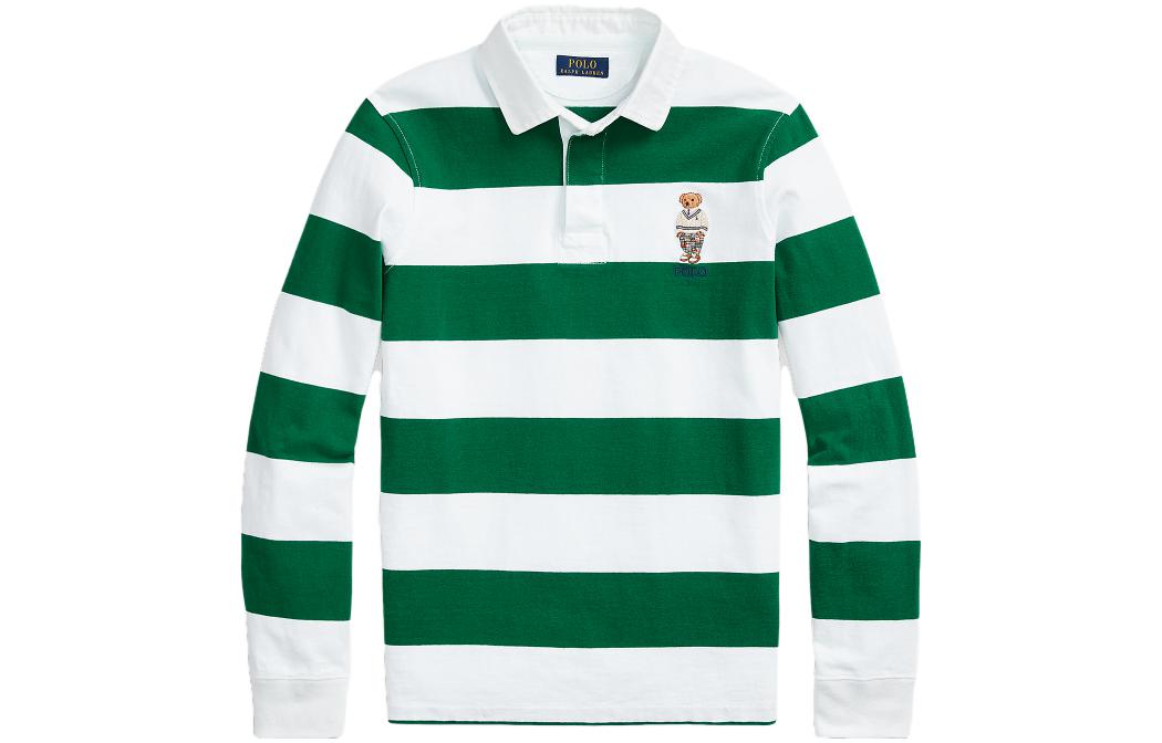 

Мужская поло в зеленую полоску Polo Ralph Lauren, зеленый