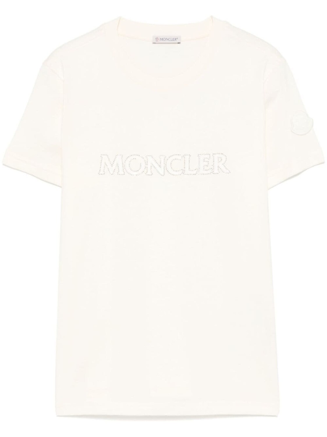 

Moncler футболка с кристаллическим логотипом, нейтральный цвет