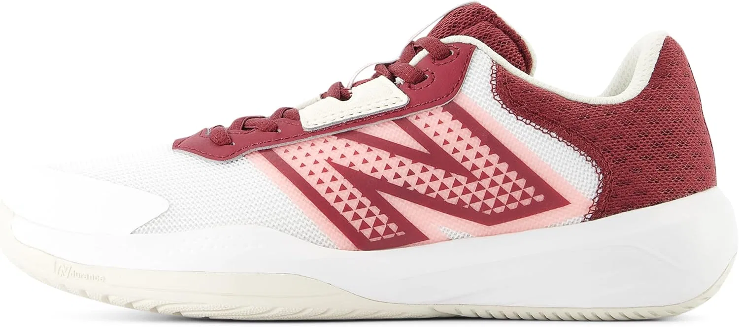 Кроссовки теннисные New Balance 696 V6, белый/бордовый — фото 2