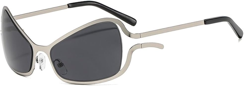 

Женские солнцезащитные очки в стиле панк «Кошачий глаз», винтажная металлическая оправа, модные солнцезащитные очки с защитой от УФ-излучения UV400 WNCKSQ, C3silvergray