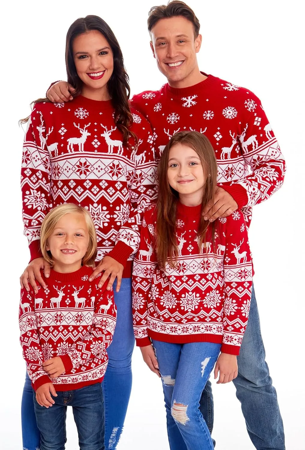 

Свитер рождественский с оленями Family Ugly Christmas Sweaters Beautooly