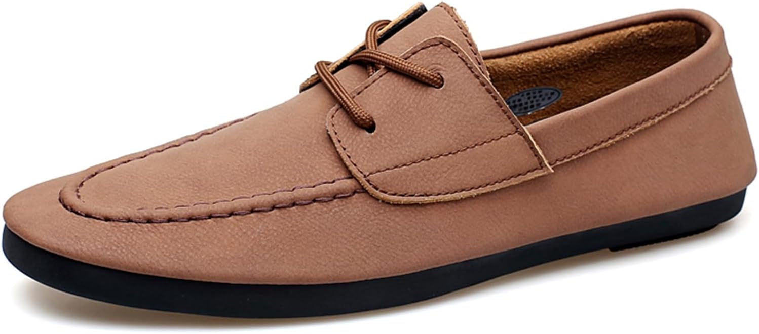 

Мужские оксфорды с круглым носком из натуральной кожи на шнуровке, противоскользящие повседневные кожаные туфли, подходящие для свадеб, церквей, вечеринок и деловых поездок Qaoterod, коричневый