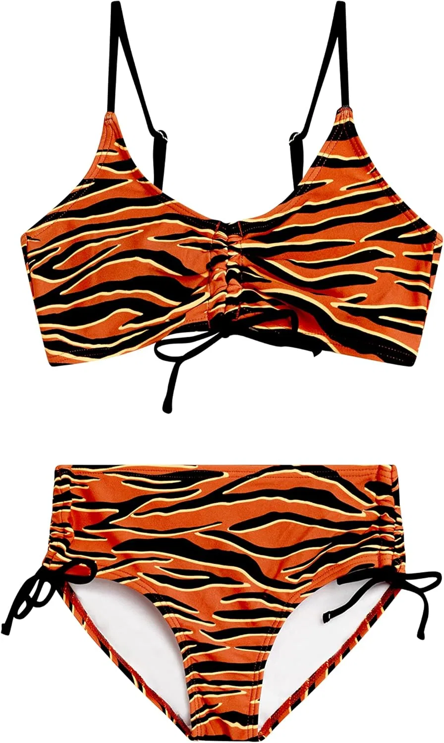 Детский купальник Kanu Surf Willow с V-образным вырезом, предназначенный для пляжного спорта, состоит из двух частей, Zoey Bronze