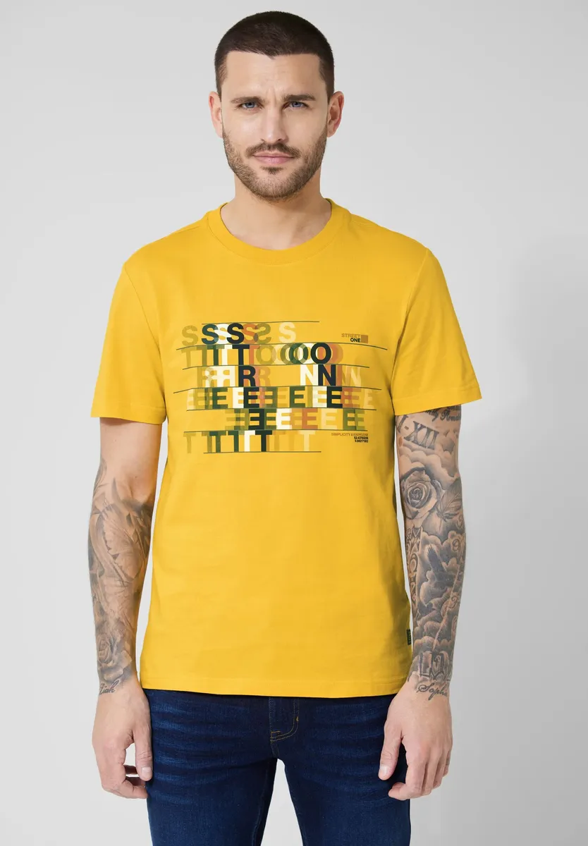 

Футболка STREET ONE MEN с надписью, желтый