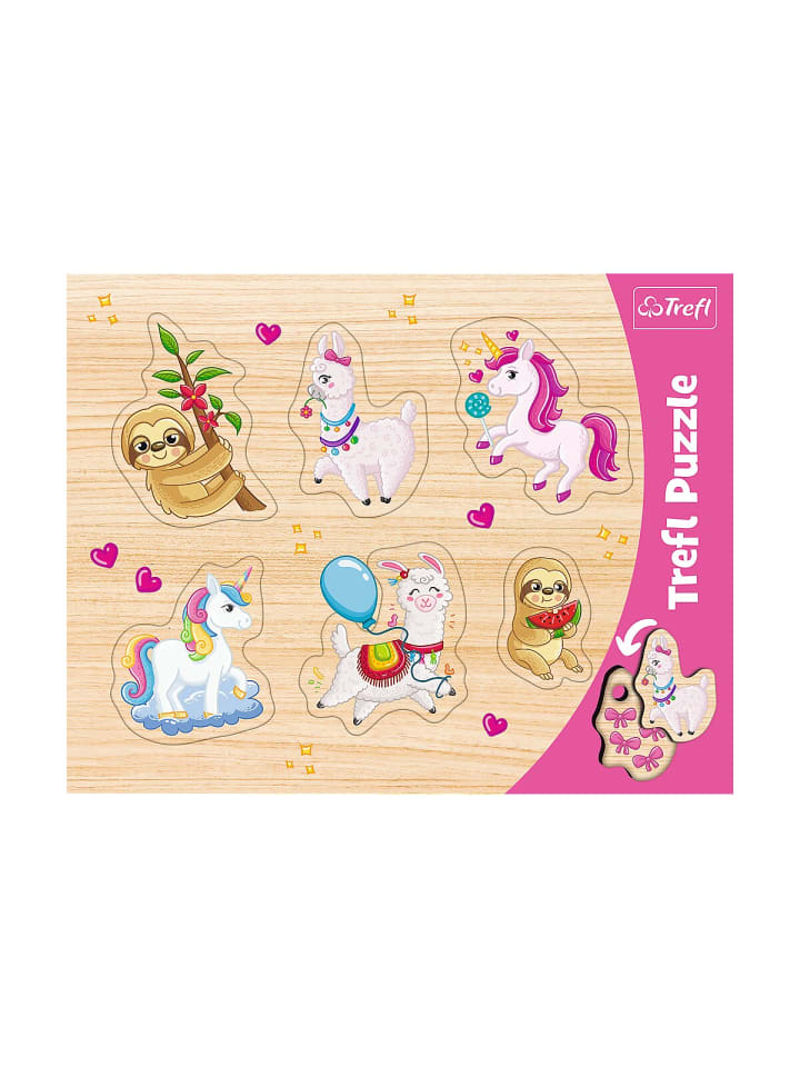 

COFI 1453 Пазл из 6 деталей с изображением единорогов, лам и ленивцев. Забавный разноцветный пазл