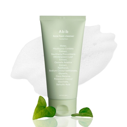 

Abib Acne Foam Cleanser Heartleaf Foam 5,07 жидкой унции 150 мл Увлажняющее мягкое кислотное ежедневное очищающее средство для лица Пантенол B5 Успокаивающее средство для раздраженной кожи и ухода за прыщами