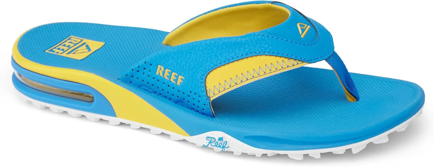 Мужские вьетнамки REEF Fanning с открывалкой для бутылок, синий/желтый — фото 2