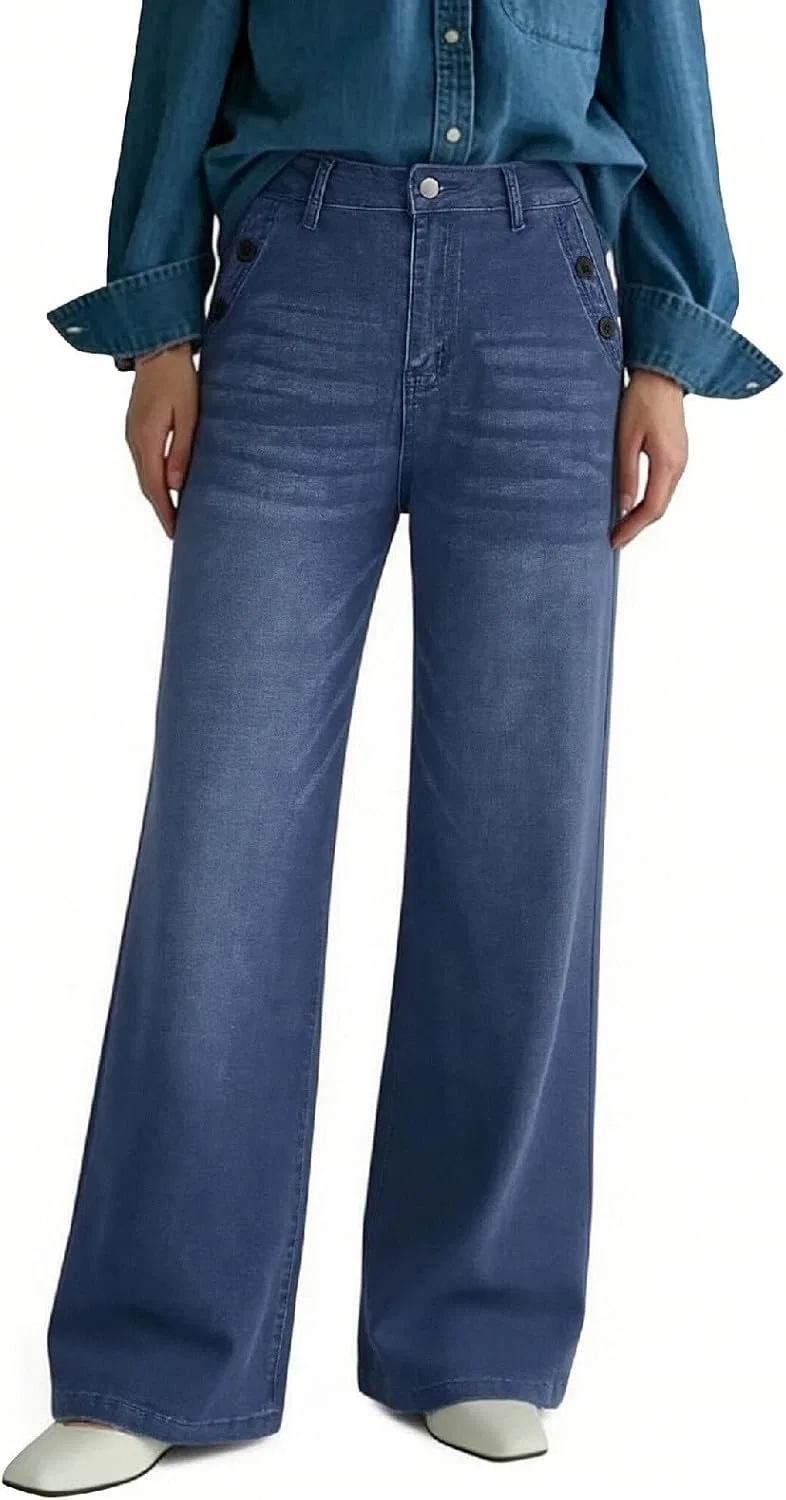 Джинсы свободные Slim Baggy Wide Leg, синий