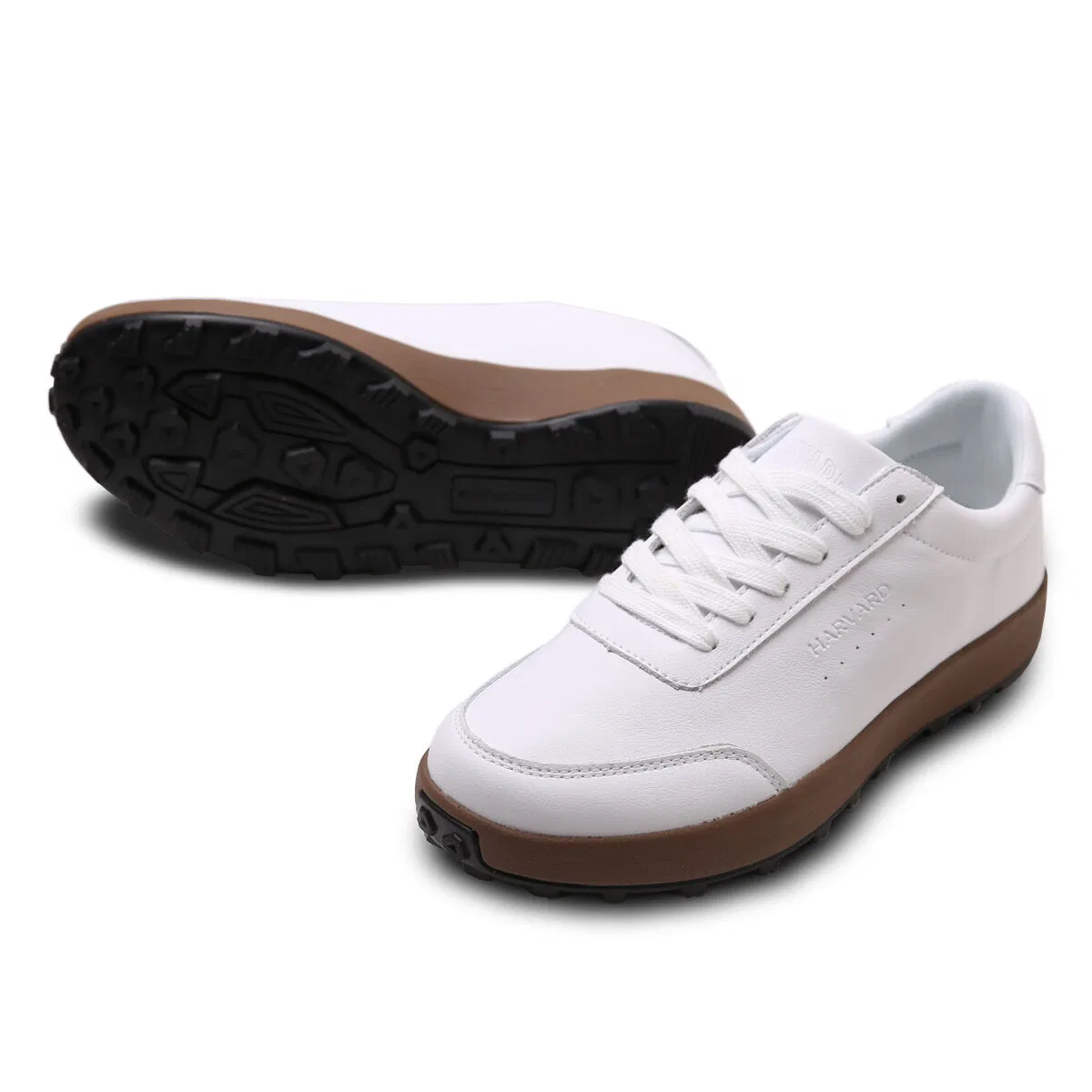 Унисекс кожаные повседневные низкие кеды Harvard Shoes Accra чёрные и белые от Colemanshoes — фото 3