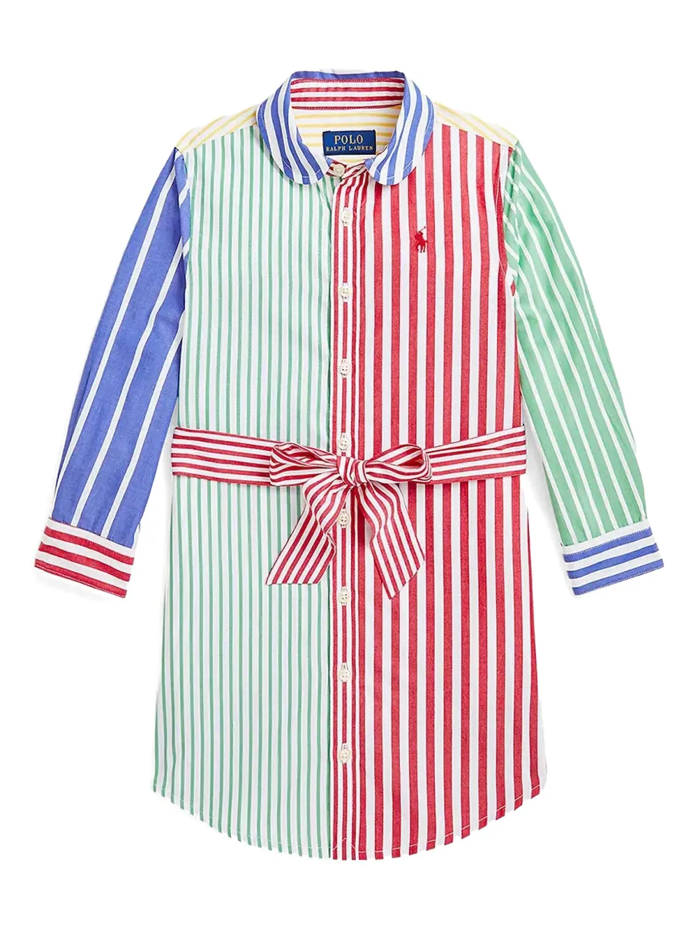 

Полосатое хлопковое платье POLO RALPH LAUREN KIDS, красный