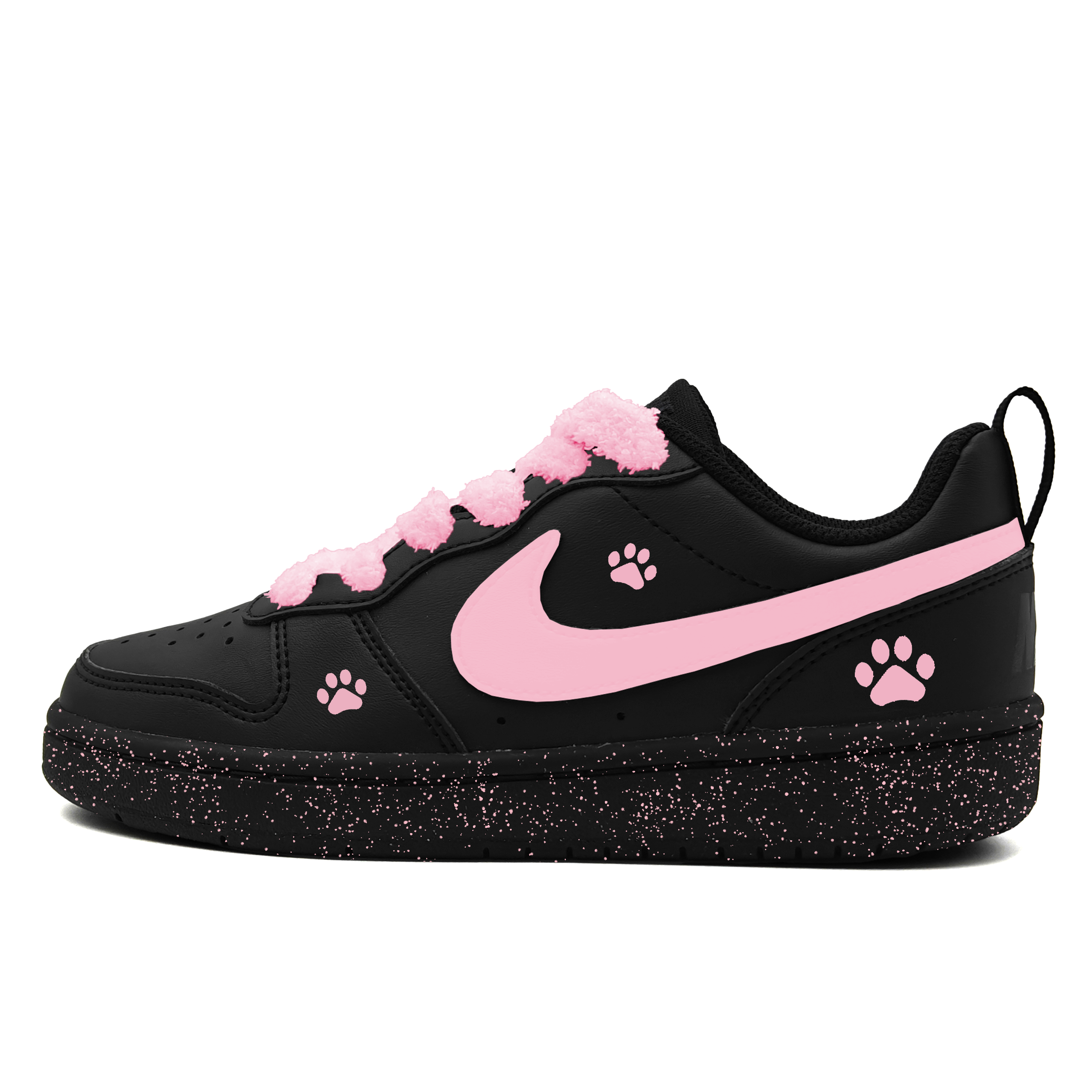 

Кроссовки для скейтборда Court Borough Starry Sky Paw Prints устойчивые к истиранию нескользящие низкие детские Nike, черный