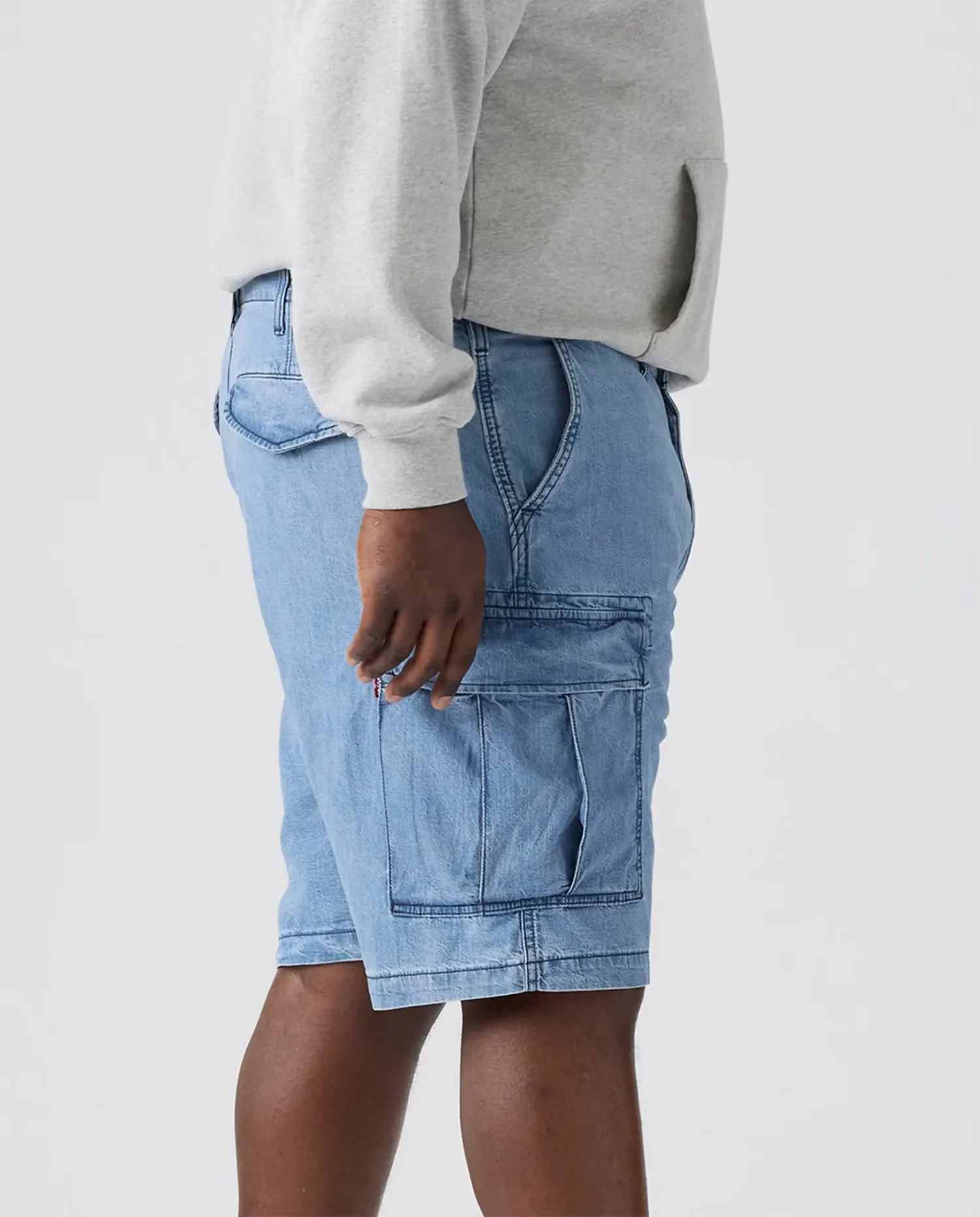 Мужские хлопковые шорты карго больших размеров Levi's, светло-голубой — фото 3