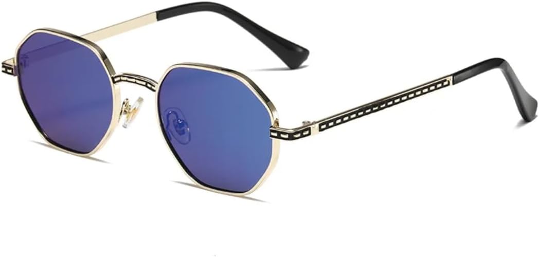 

Многоугольные металлические солнцезащитные очки для женщин и мужчин в стиле ретро, ​​для вождения, модные, для путешествий, с защитой от УФ-излучения UV400 TVTBBVV, C1