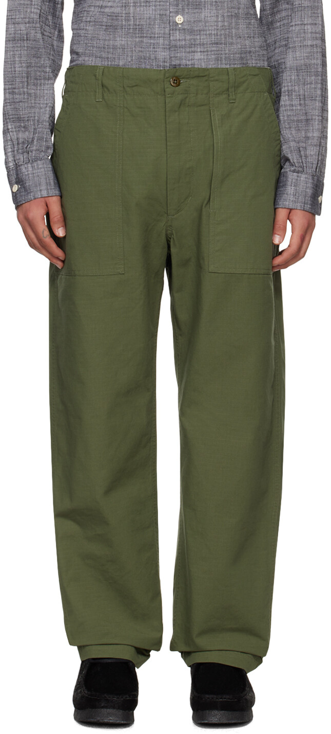 

Брюки цвета хаки на кулиске Engineered Garments